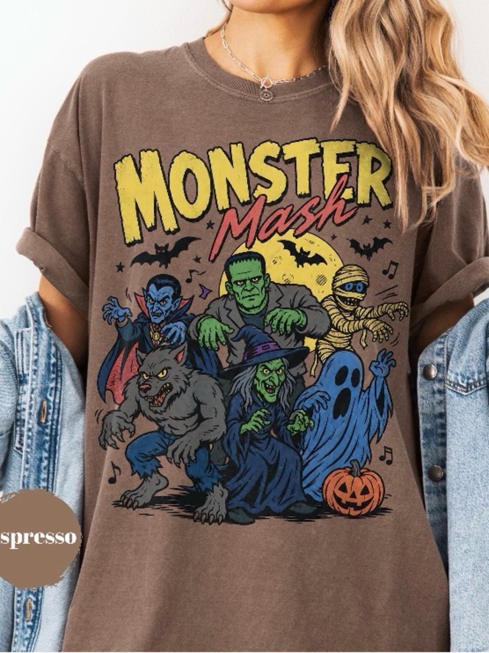 Monster Mash Vintage Halloween Pullover Comfort Color T-Shirt